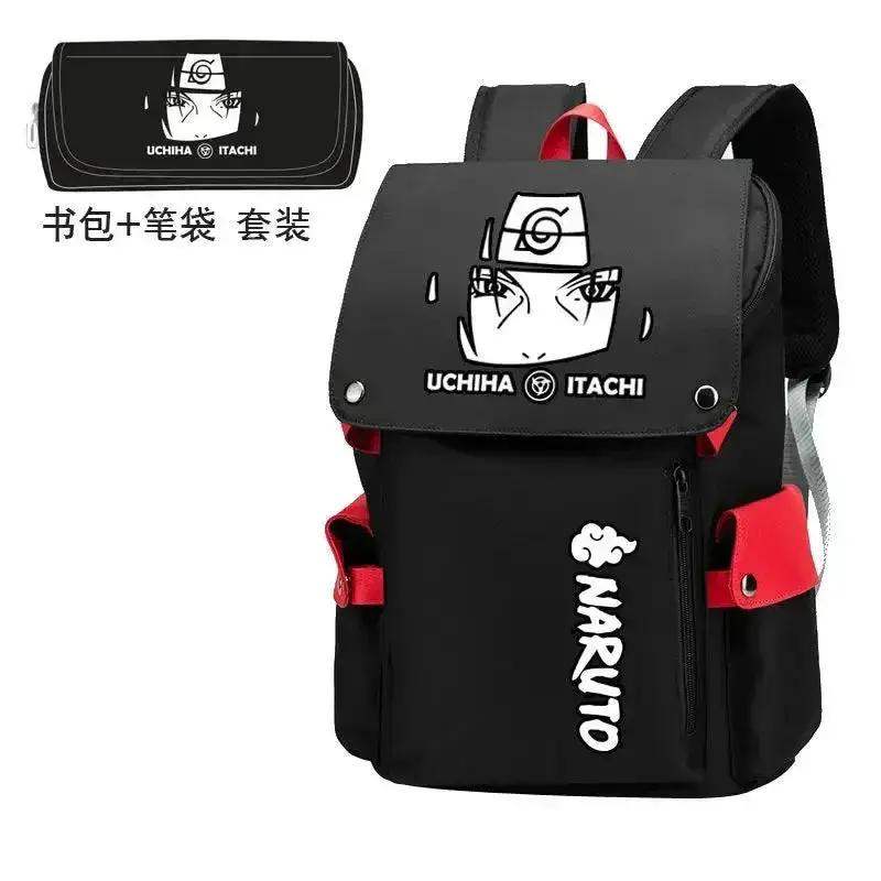 Naruto Anime Backpack, Includes Pencil Case and External Charging Port, Uzumaki Akatsuki School Students Schoolbag Leisure Computer Bag - ToylandEU