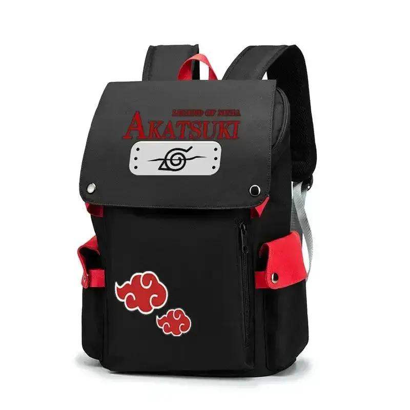 Naruto Anime Backpack, Includes Pencil Case and External Charging Port, Uzumaki Akatsuki School Students Schoolbag Leisure Computer Bag - ToylandEU