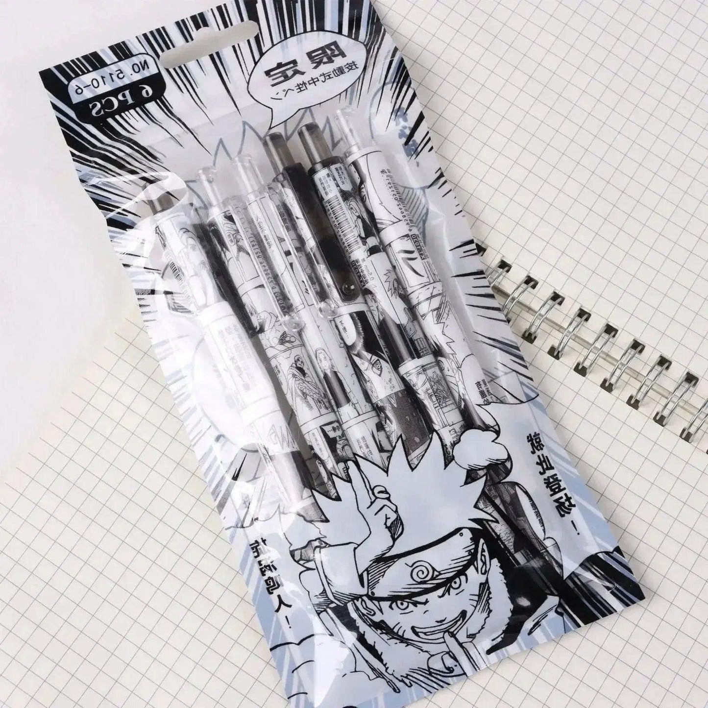  Naruto Gel Pen Set 6 Piece Smooth Writing Black Ink -  ToylandEU™