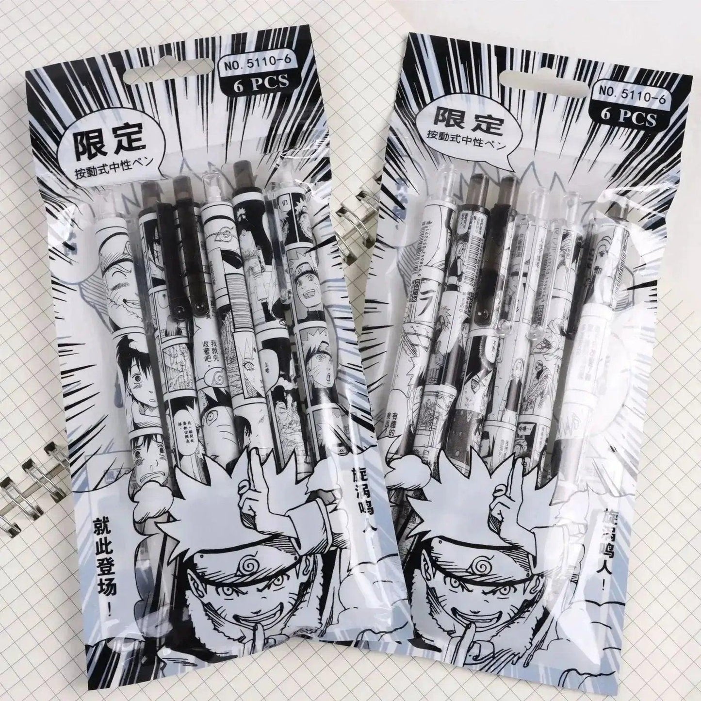  Naruto Gel Pen Set 6 Piece Smooth Writing Black Ink -  ToylandEU™
