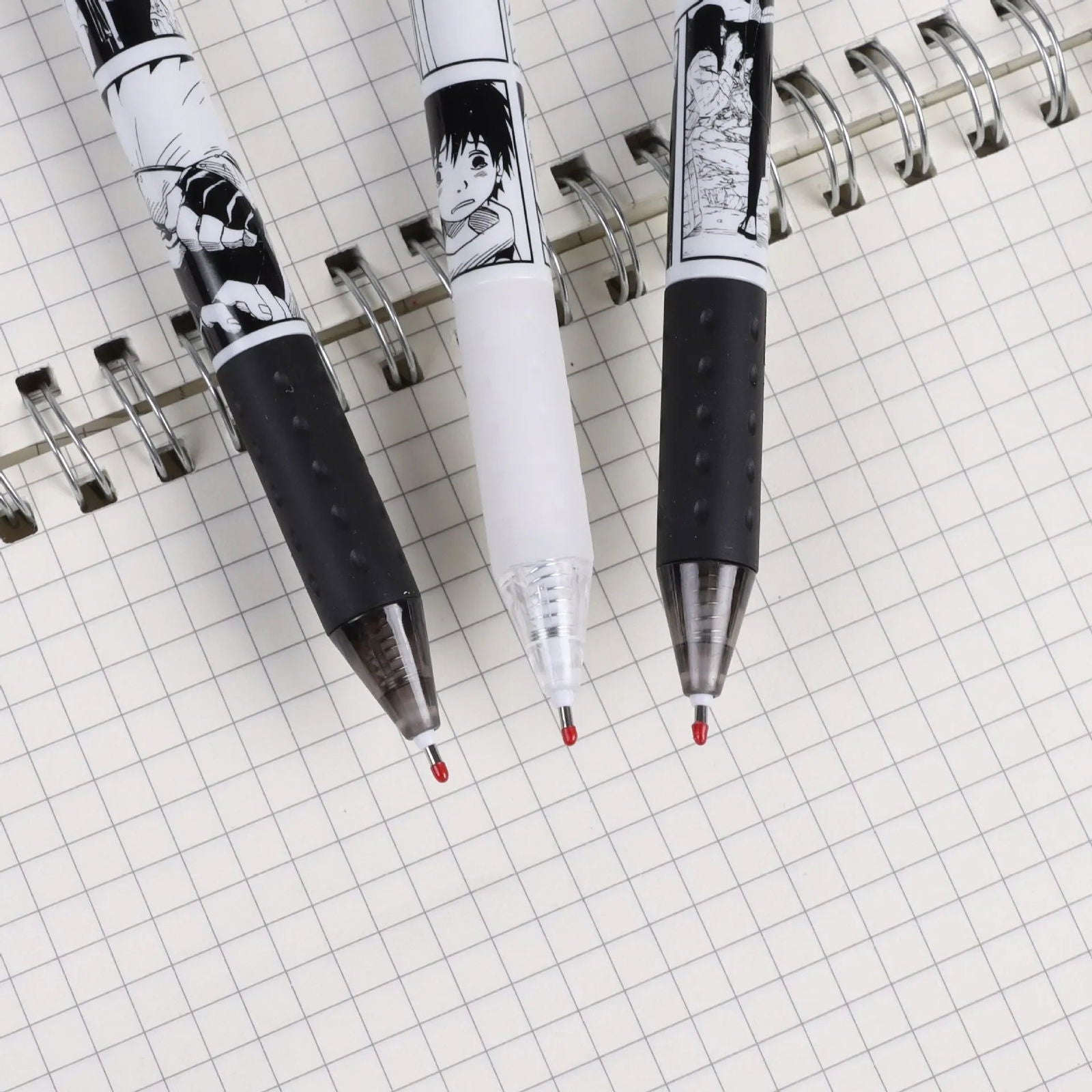  Naruto Gel Pen Set 6 Piece Smooth Writing Black Ink 
