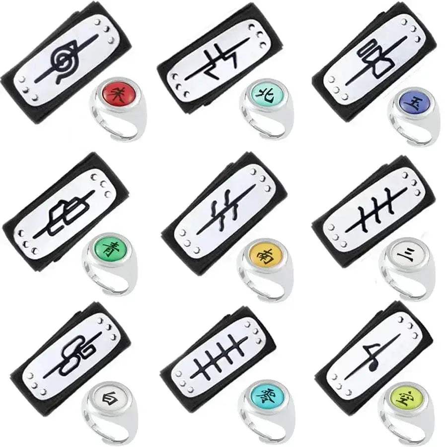 Naruto Shippuden Akatsuki Rings And Headbands Anime Cosplay Ring Accessories - ToylandEU