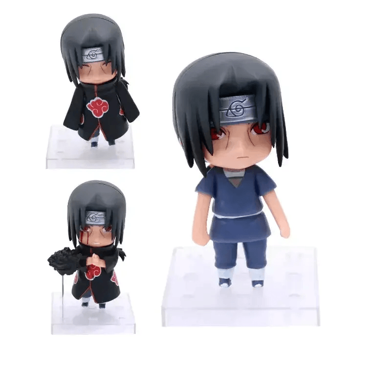 Naruto Shippuden Anime 3 Mini Figurine Set Chibi Uchiha Itachi Fighting Action Figure 10 CM - ToylandEU