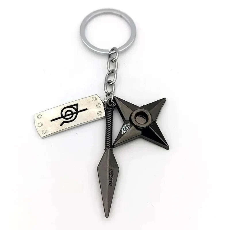  Naruto Shippuden Keychains Toy Kunai Shuriken Konoha Anime Key Chains Accessories Gift 