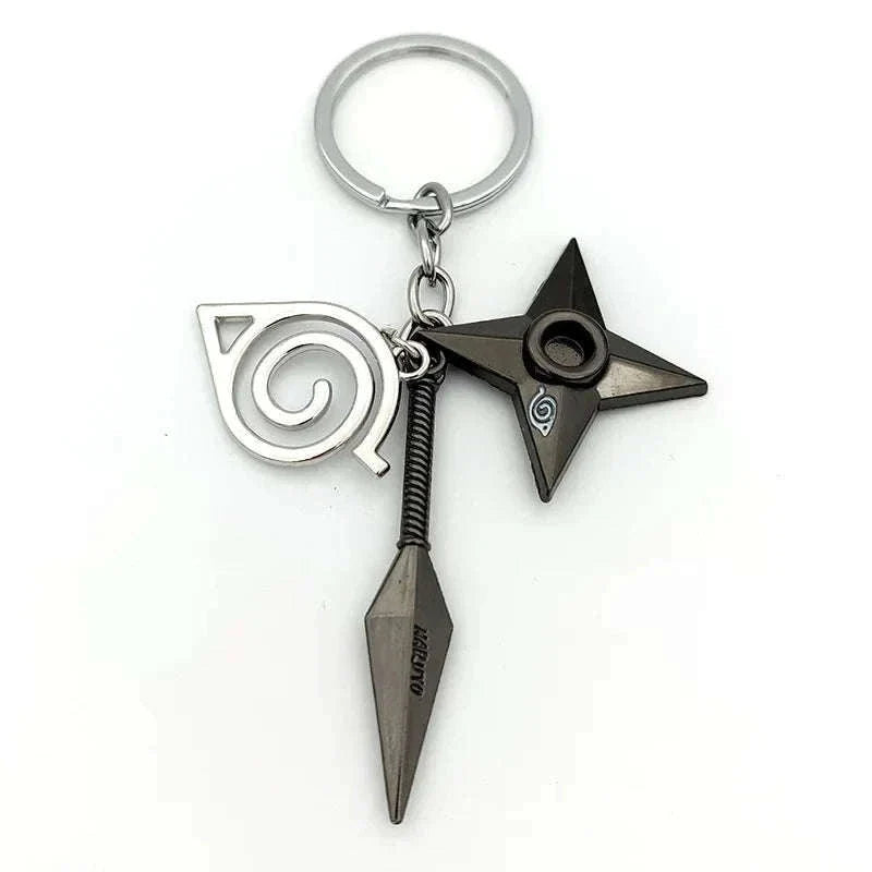  Naruto Shippuden Keychains Toy Kunai Shuriken Konoha Anime Key Chains Accessories Gift 
