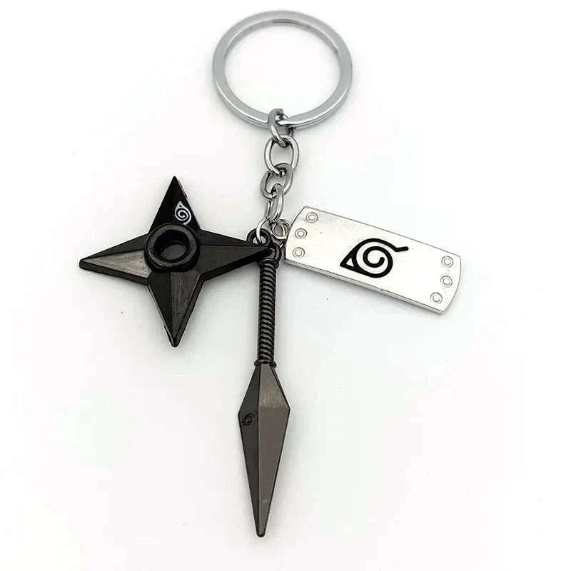  Naruto Shippuden Keychains Toy Kunai Shuriken Konoha Anime Key Chains Accessories Gift 