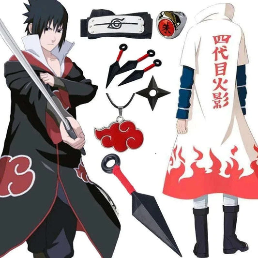 Naruto Shippuden Anime Cosplay Akatsuki Ninja Hokage Costume Itachi Sasuke