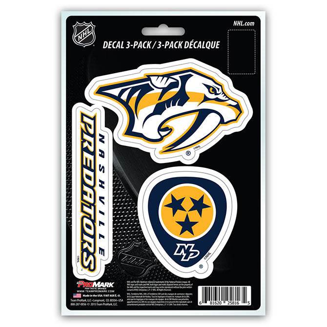 Nashville Predators Die Cut Decals 3 Pack Clear Vinyl - ToylandEU
