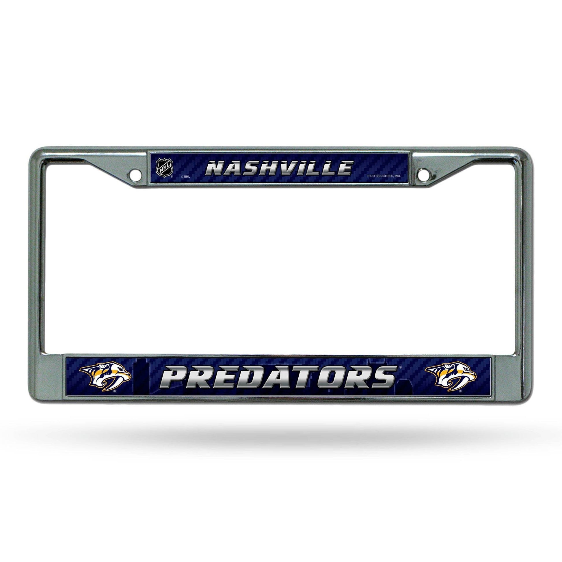 Nashville Predators License Plate Frame Chrome Insert - ToylandEU