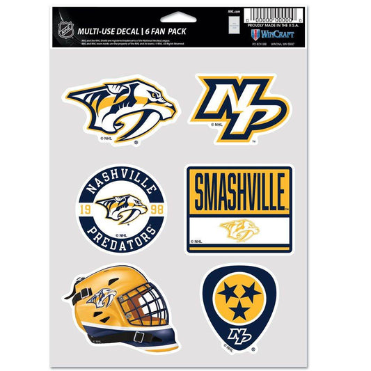 Nashville Predators Multi Use Fan Decal Collection Six - ToylandEU