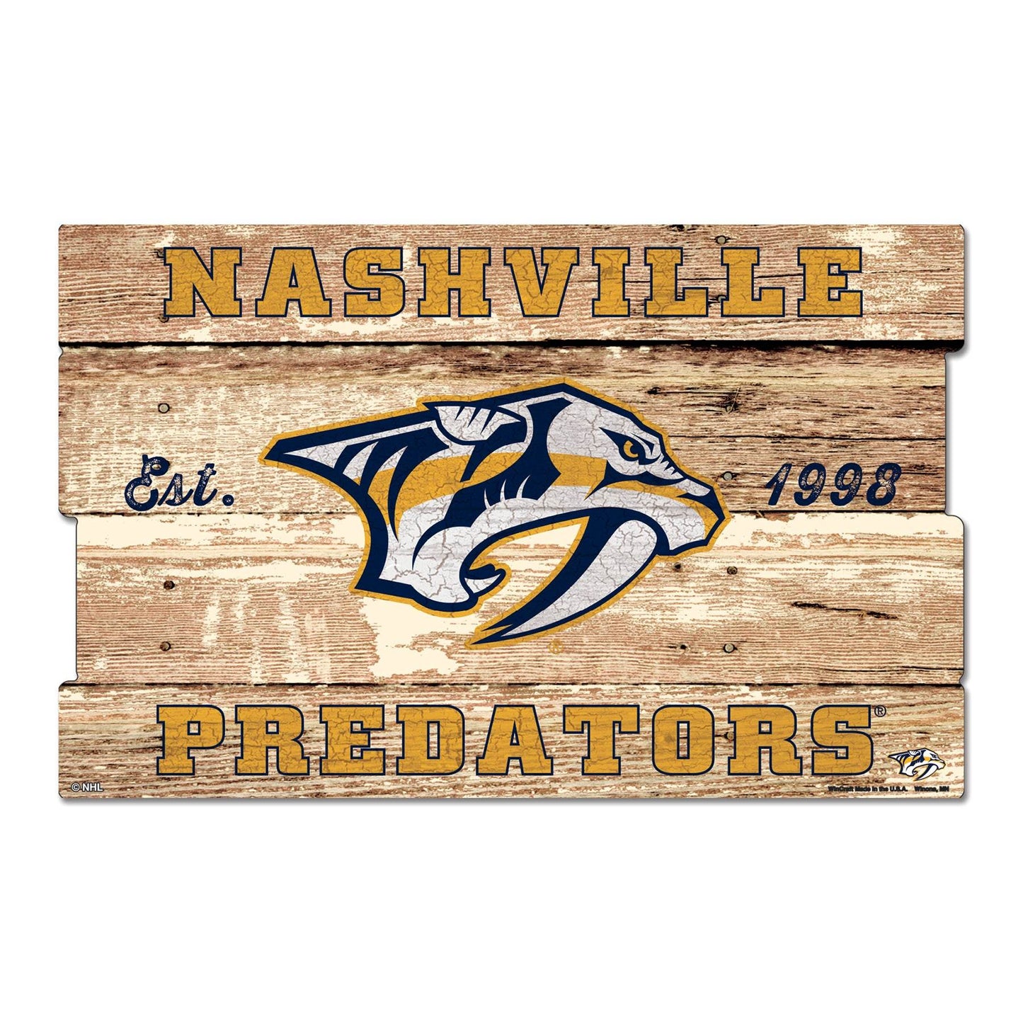 Nashville Predators Sign 19x30 Wood Plank Wall Decor - ToylandEU