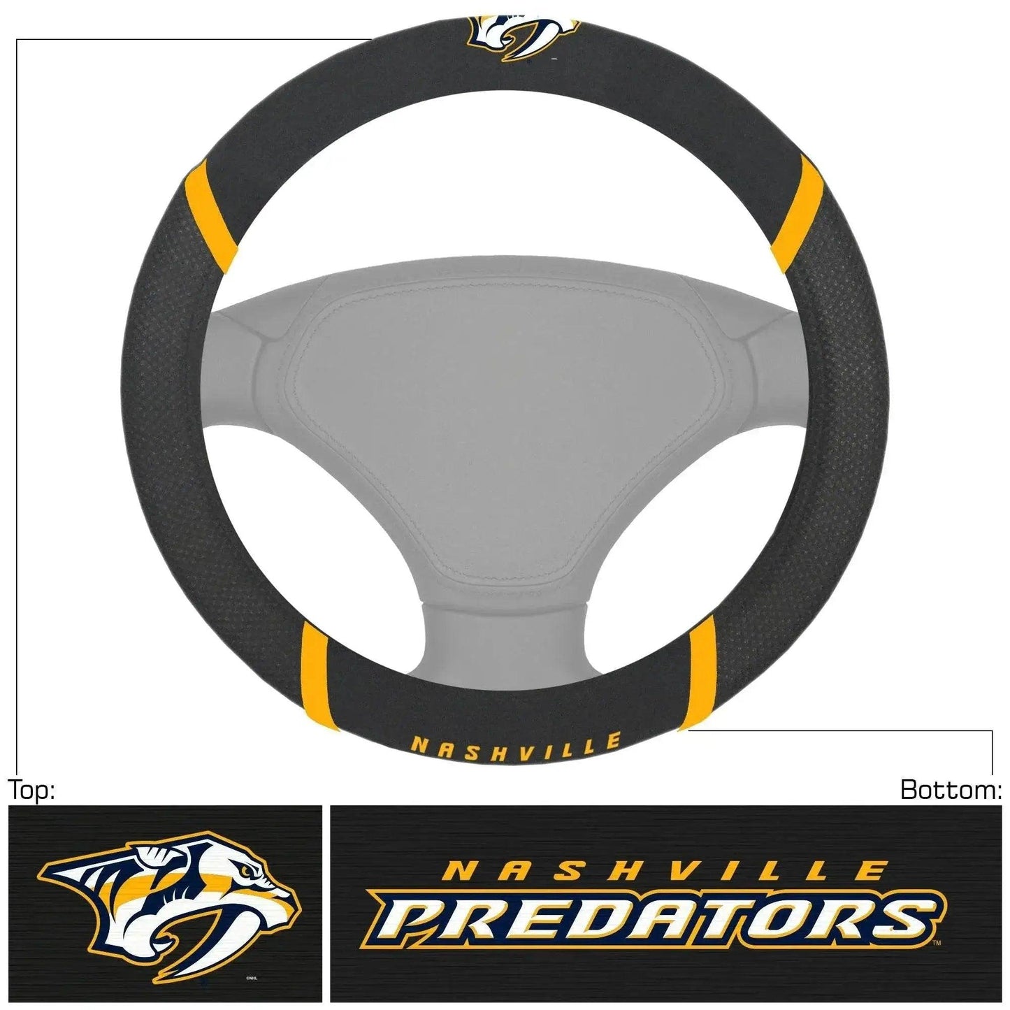  Nashville Predators Steering Wheel Cover Faux Suede Mesh -  ToylandEU™