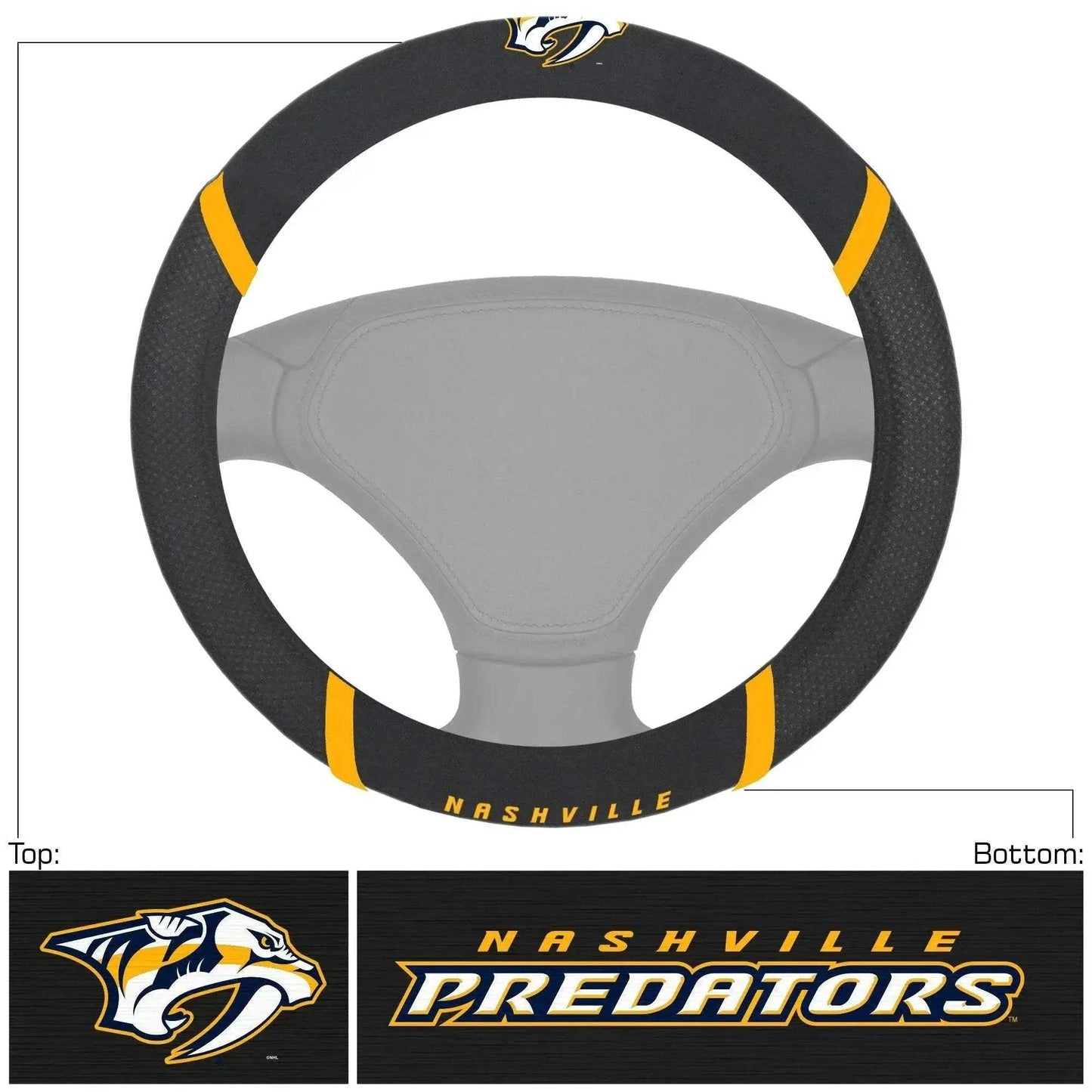  Nashville Predators Steering Wheel Cover Faux Suede Mesh -  ToylandEU™