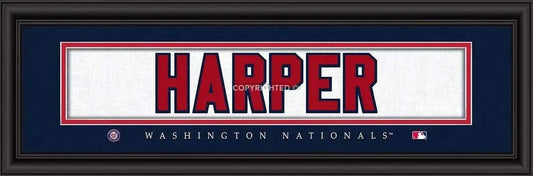  Nationals Bryce Harper Jersey Print 8 By 24 Framed -  ToylandEU™
