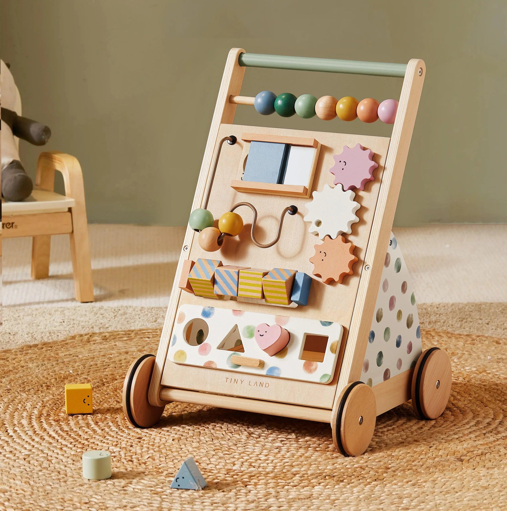 Natural Wooden Baby Walker Tiny Land Versatile Design
