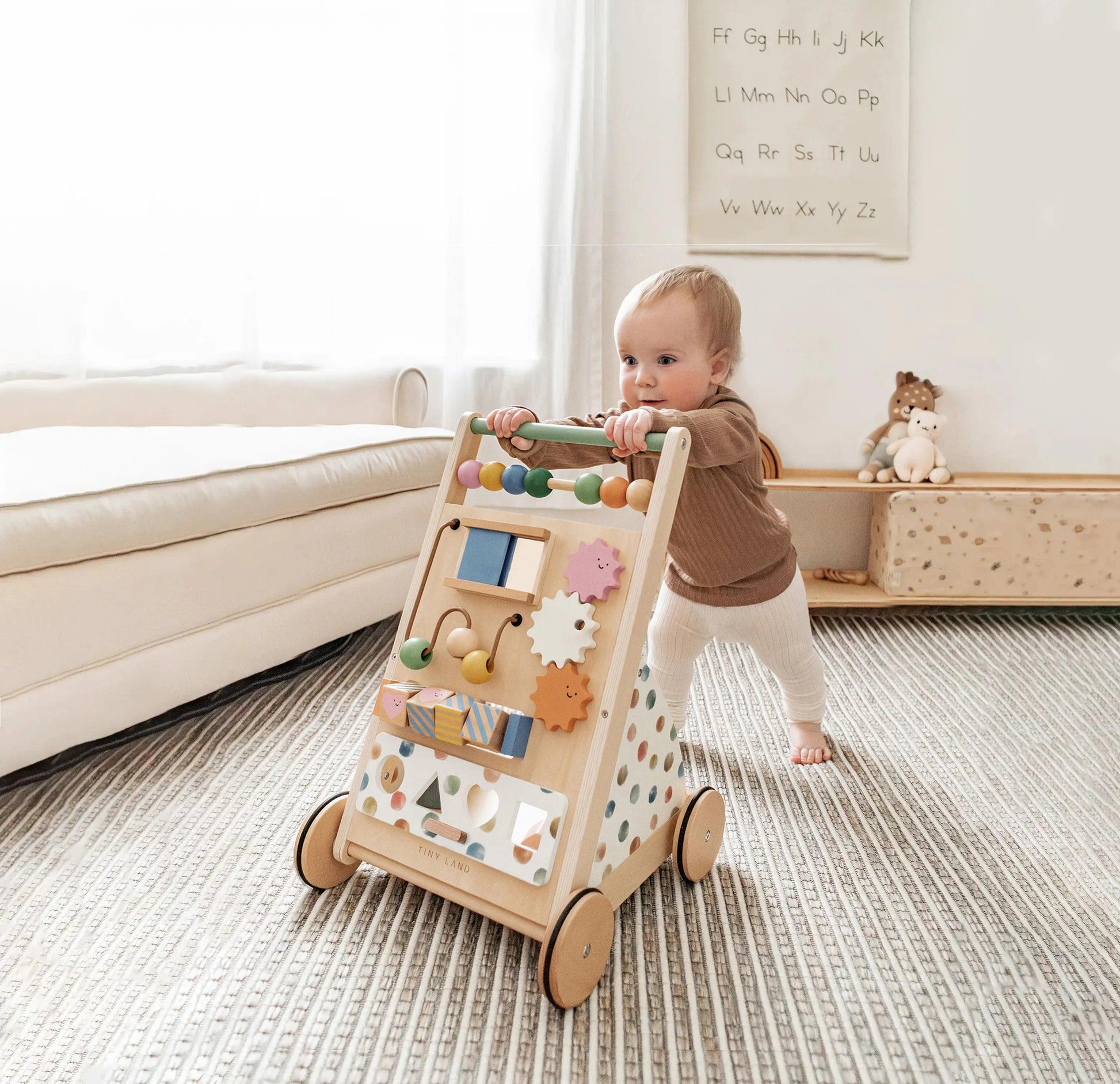 Natural Wooden Baby Walker Tiny Land Versatile Design
