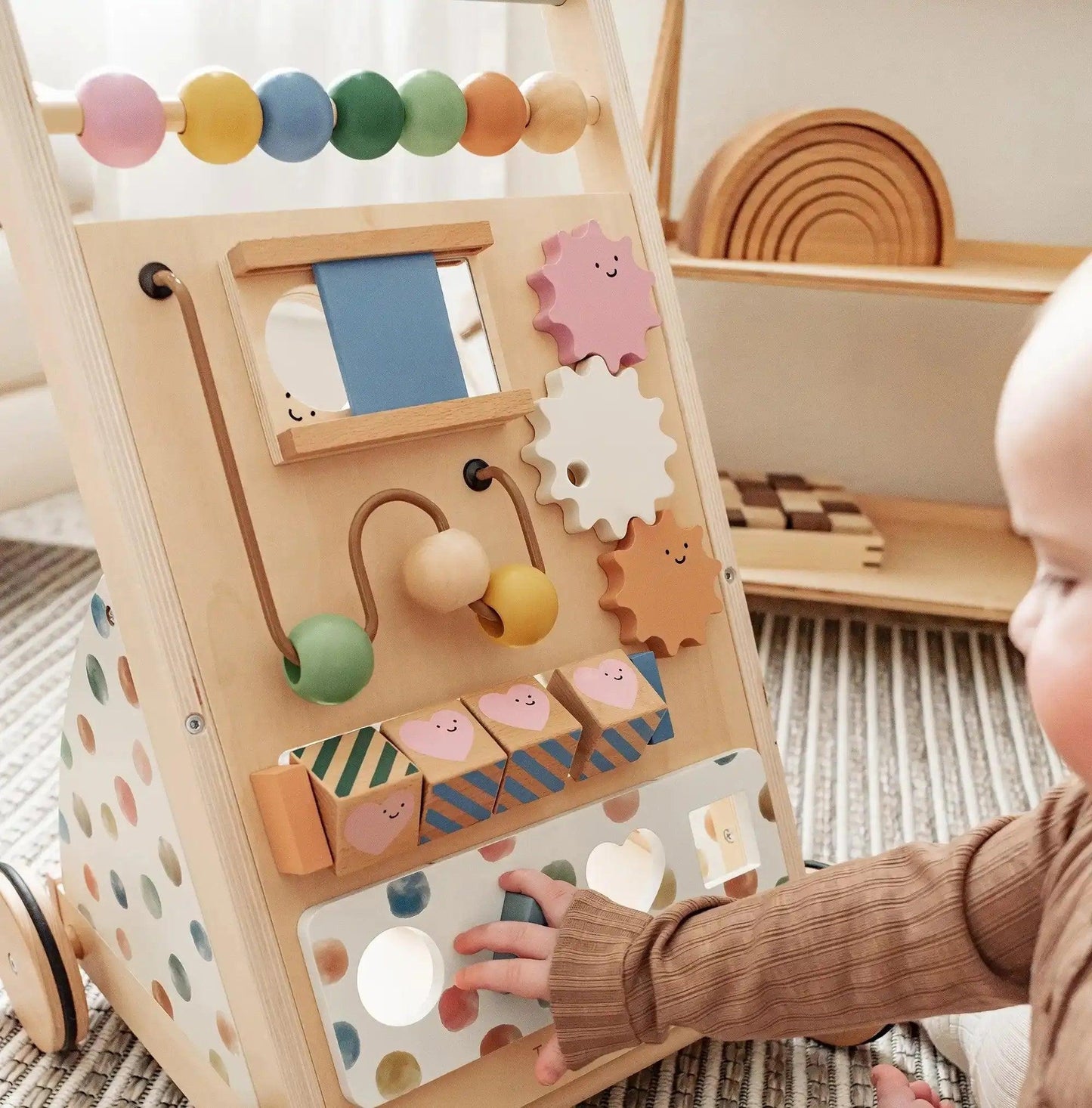 Natural Wooden Baby Walker Tiny Land Versatile Design