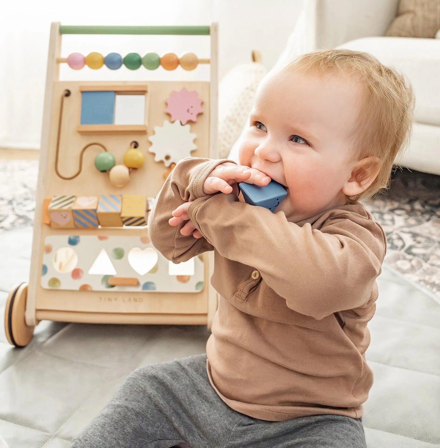 Natural Wooden Baby Walker Tiny Land Versatile Design