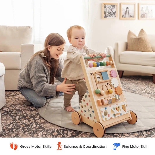 Natural Wooden Baby Walker Tiny Land Versatile Design