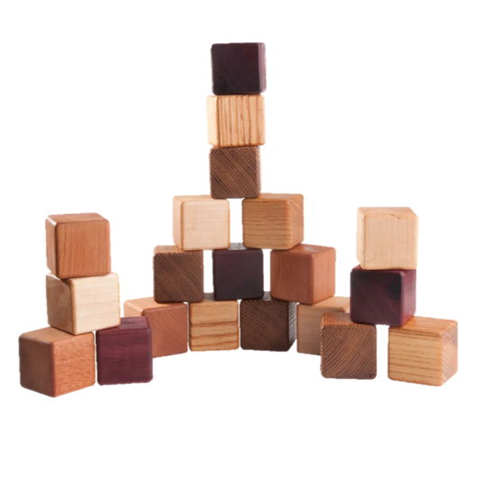 Natural Wooden Blocks For Toddlers 20 Piece Teething Set - ToylandEU