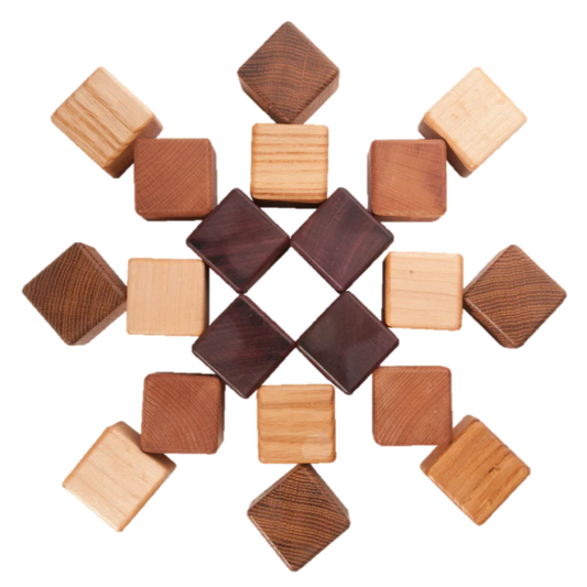 Natural Wooden Blocks For Toddlers 20 Piece Teething Set - ToylandEU
