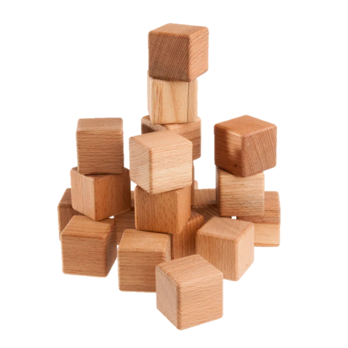 Natural Wooden Blocks For Toddlers Smooth Safe Chewable Play - ToylandEU