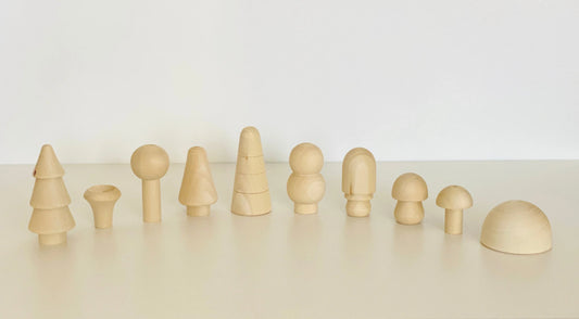 Natural Wooden Forest Mushroom Set For Creative Play - ToylandEU