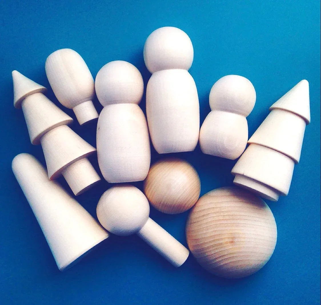 Natural Wooden Tree Pegs Play Set For Creative Forests - ToylandEU