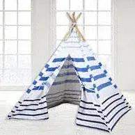 Nautical Stripe Kids Teepee Tent For Safe Indoor Play - ToylandEU