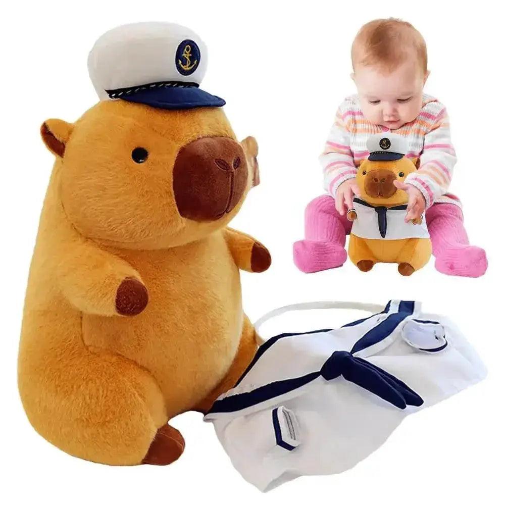  Navy Sailor Capybara Plush Toy - Cute Kawaii Stuffed Animal for All Ages -  ToylandEU™