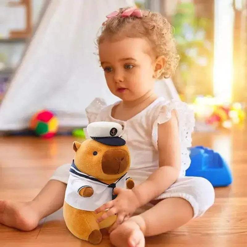  Navy Sailor Capybara Plush Toy - Cute Kawaii Stuffed Animal for All Ages -  ToylandEU™
