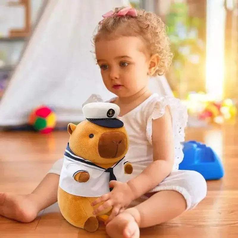  Navy Sailor Capybara Plush Toy - Cute Kawaii Stuffed Animal for All Ages -  ToylandEU™