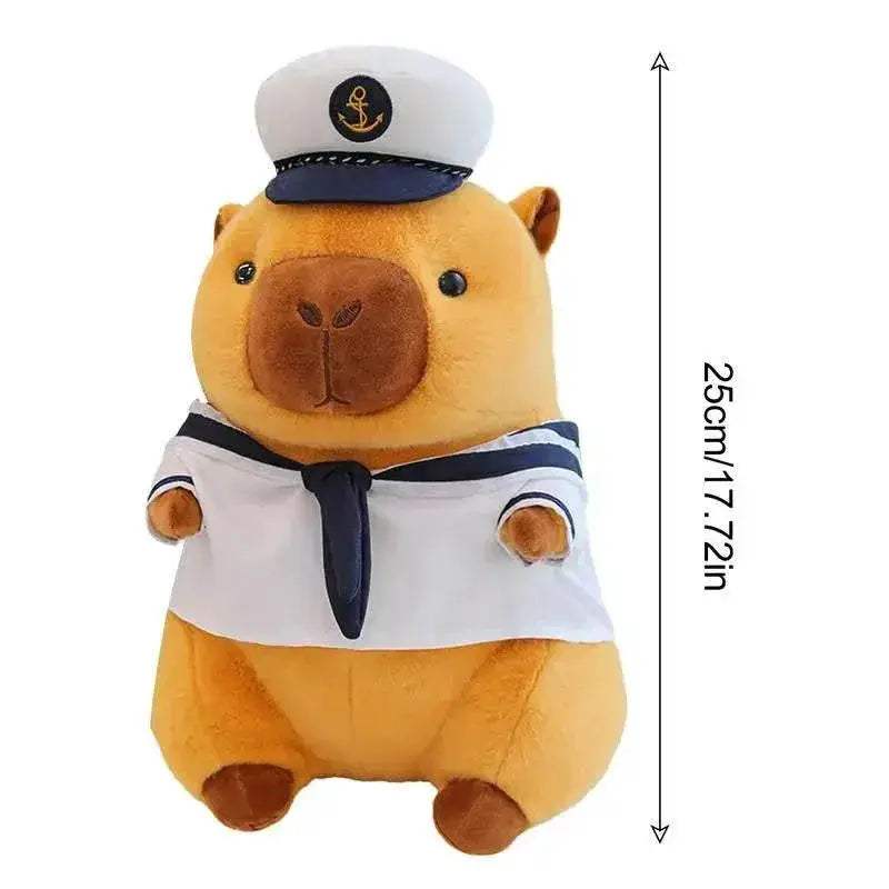  Navy Sailor Capybara Plush Toy - Cute Kawaii Stuffed Animal for All Ages -  ToylandEU™