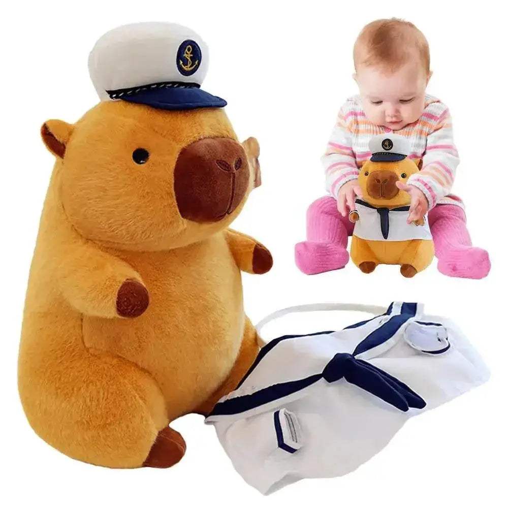  Navy Sailor Capybara Plush Toy - Cute Kawaii Stuffed Animal for All Ages -  ToylandEU™