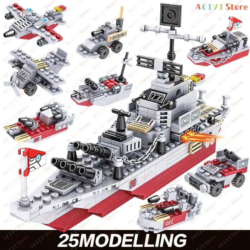 Navy Warship Lego Compatible Building Blocks Set Elite -  ToylandEU™