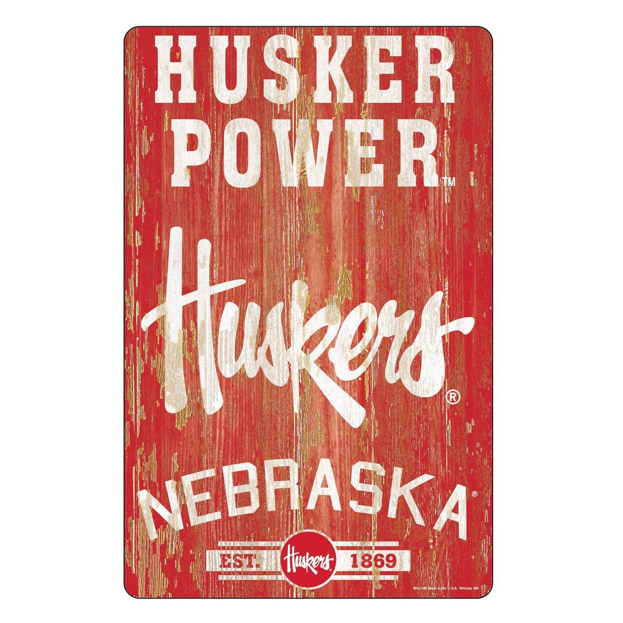 Nebraska Cornhuskers 11x17 Wood Sign Slogan Decoration - ToylandEU