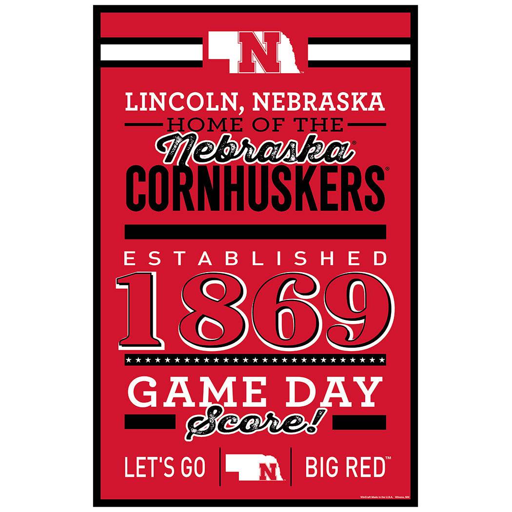 Nebraska Cornhuskers 11x17 Wood Sign with Established Date - ToylandEU