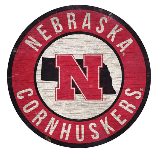  Nebraska Cornhuskers 12 Inch Round Wood Sign State Design -  ToylandEU™