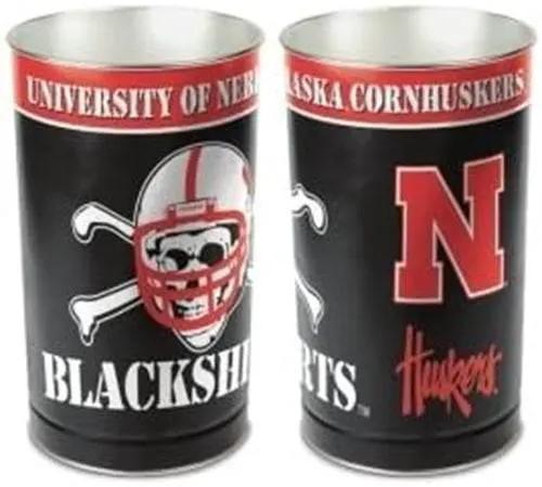  Nebraska Cornhuskers 15 Inch Metal Wastebasket Black -  ToylandEU™