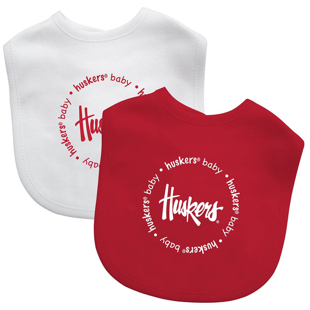 Nebraska Cornhuskers Baby Bibs 2 Pack Embroidered Logos - ToylandEU