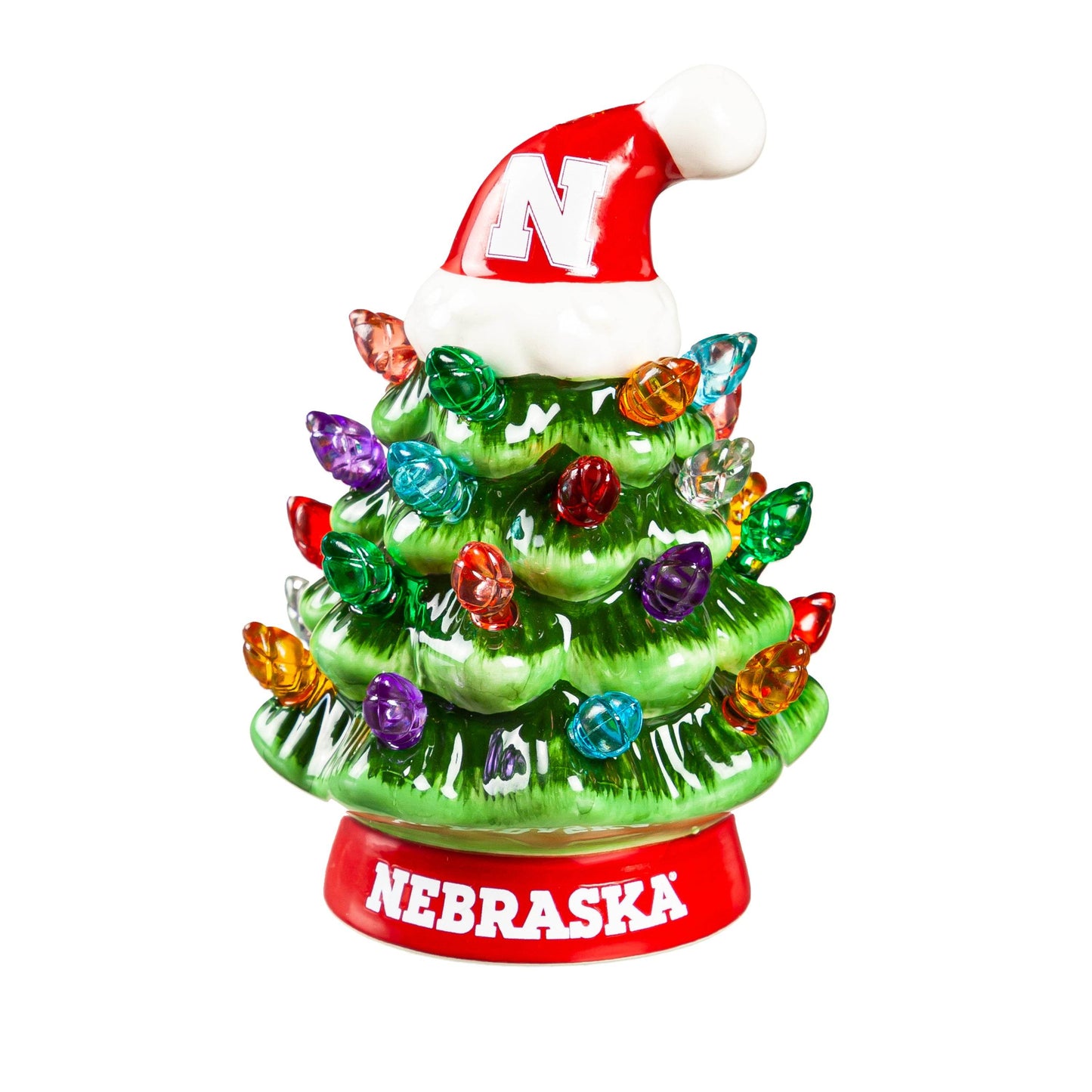 Nebraska Cornhuskers Christmas Tree 4 Inch LED Tabletop - ToylandEU