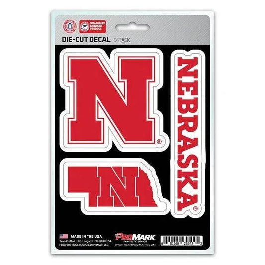  Nebraska Cornhuskers Die Cut Decal 3 Pack Clear Vinyl -  ToylandEU™