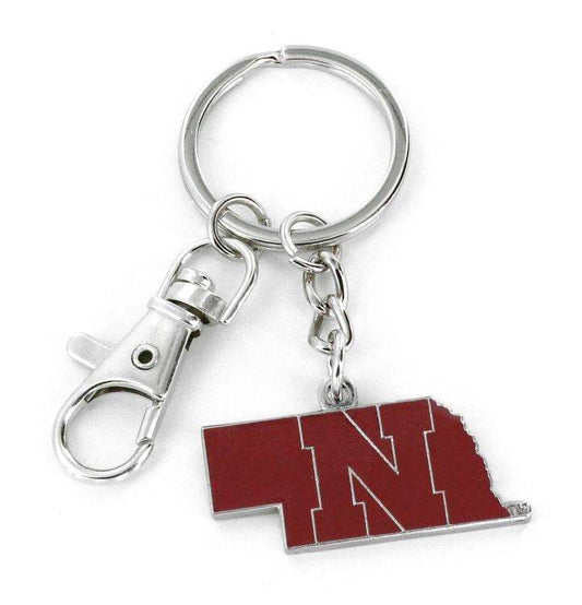Nebraska Cornhuskers Keychain With State Outline Design - ToylandEU