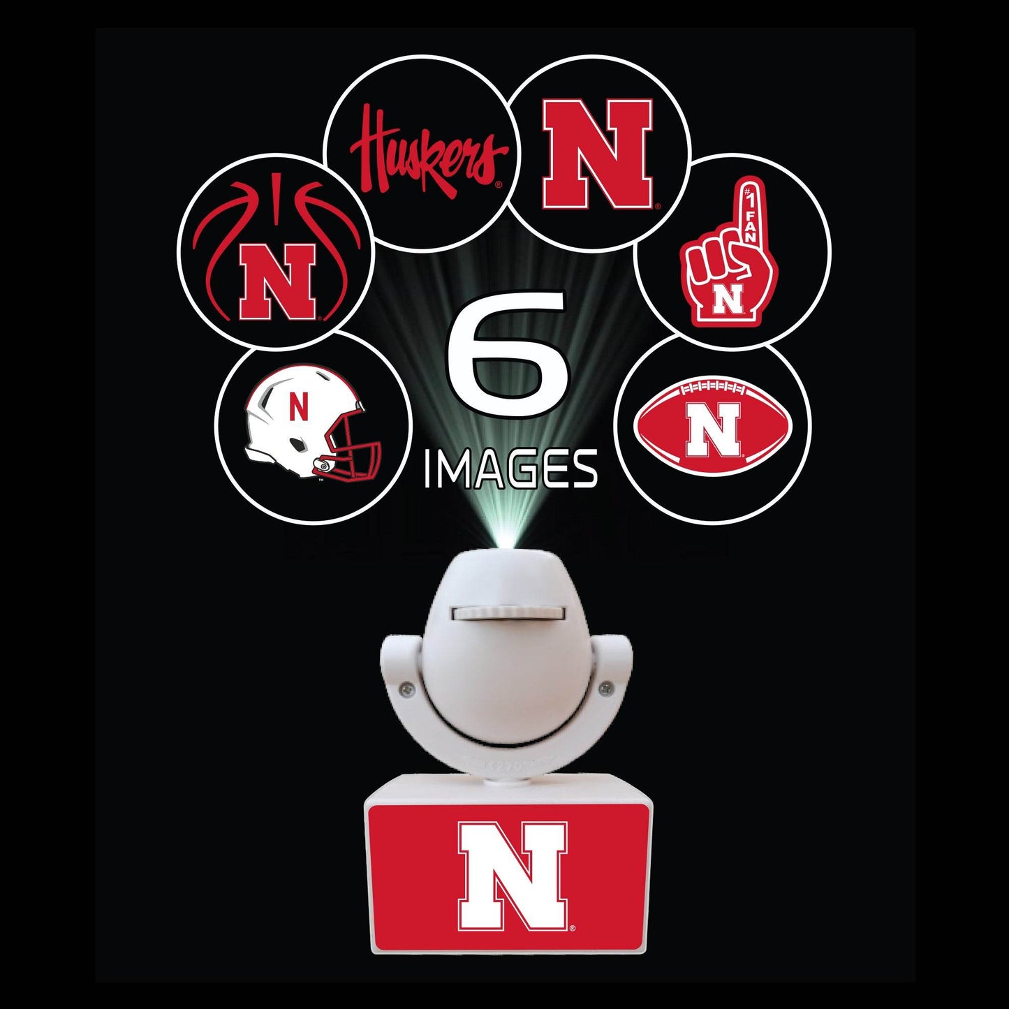 Nebraska Cornhuskers LED Mini Spotlight Projector Portable - ToylandEU