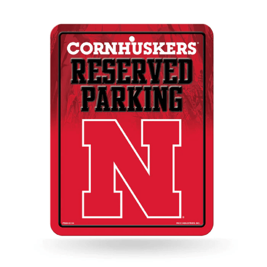 Nebraska Cornhuskers Metal Parking Sign Embossed 4 Color - ToylandEU