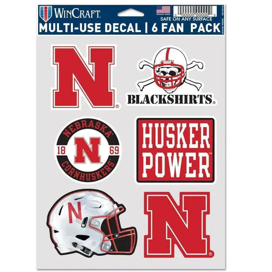  Nebraska Cornhuskers Multi Use Fan Decals Pack Six -  ToylandEU™