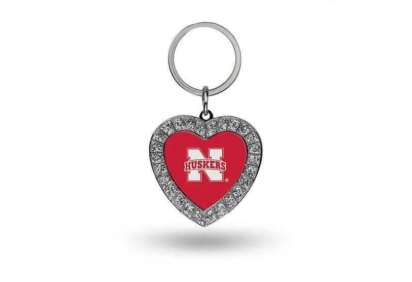  Nebraska Cornhuskers Rhinestone Heart Keychain Rico -  ToylandEU™