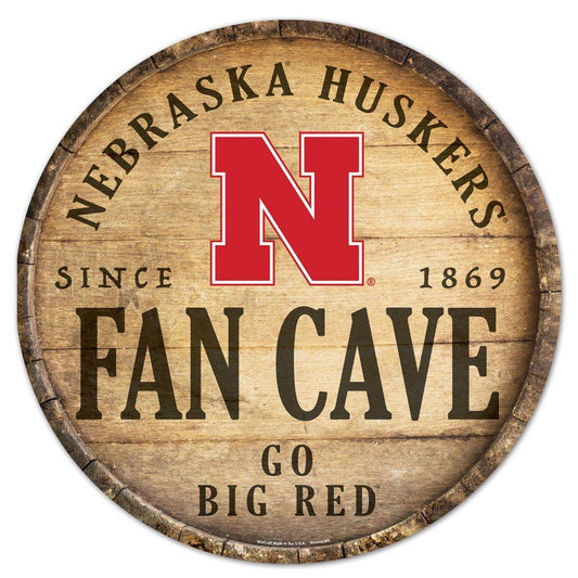 Nebraska Cornhuskers Wood 14 Inch Round Barrel Top Sign - ToylandEU