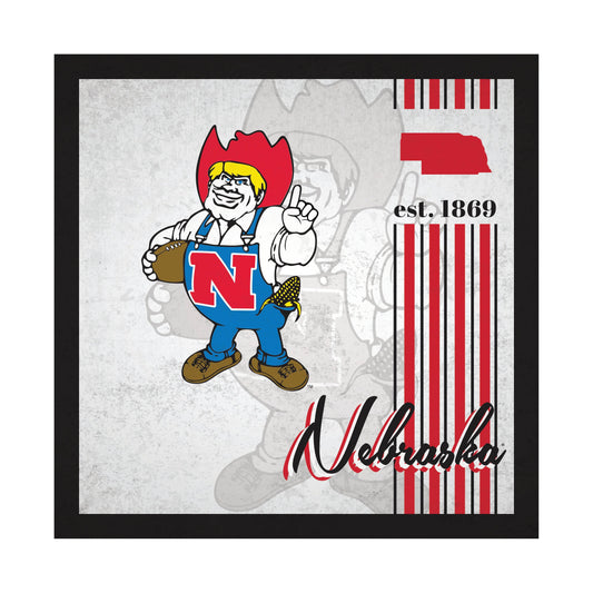 Nebraska Cornhuskers Wood Sign 10x10 Album Design Wall Decor - ToylandEU