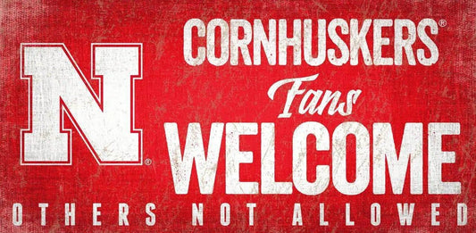 Nebraska Cornhuskers Wood Sign Fans Welcome 12x6 Inches -  ToylandEU™